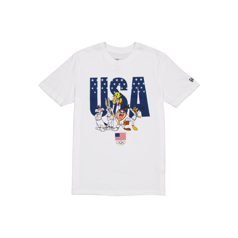 14391544 TSHIRT LOONEYTUNESXTEAMUSA LOOTUN WHT F