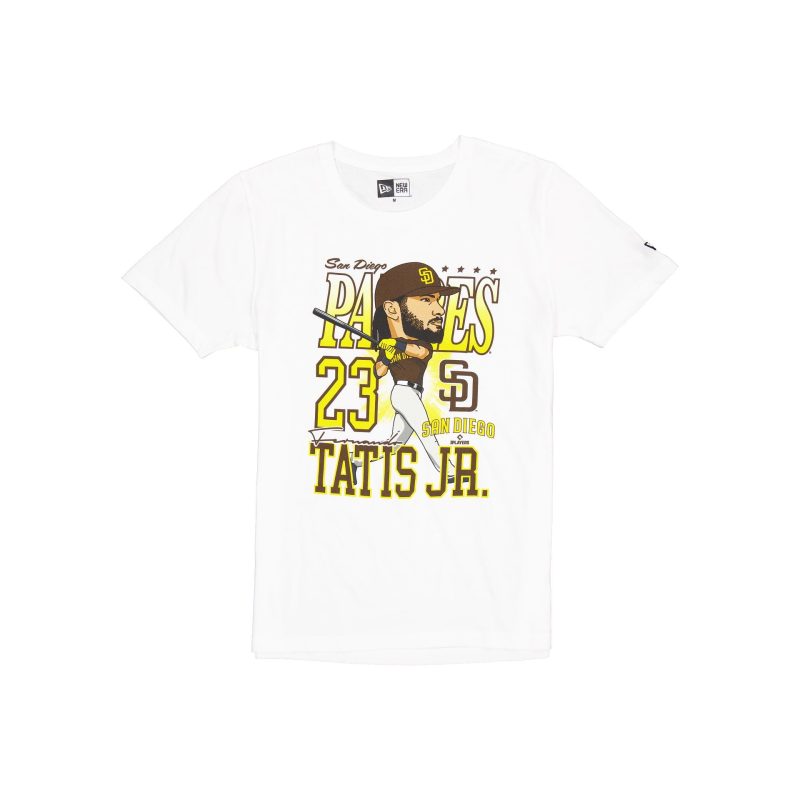 14391546 TSHIRT MLBCARICATURE SADPAD WHT F