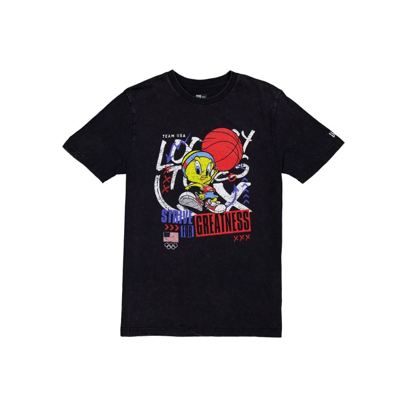 14391569 TSHIRT LOONEYTUNESXTEAMUSA LOOTUN BLK F