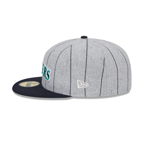 60498017 59FIFTY HEATHERPINSTRIPE SEAMAR HGR LSIDE