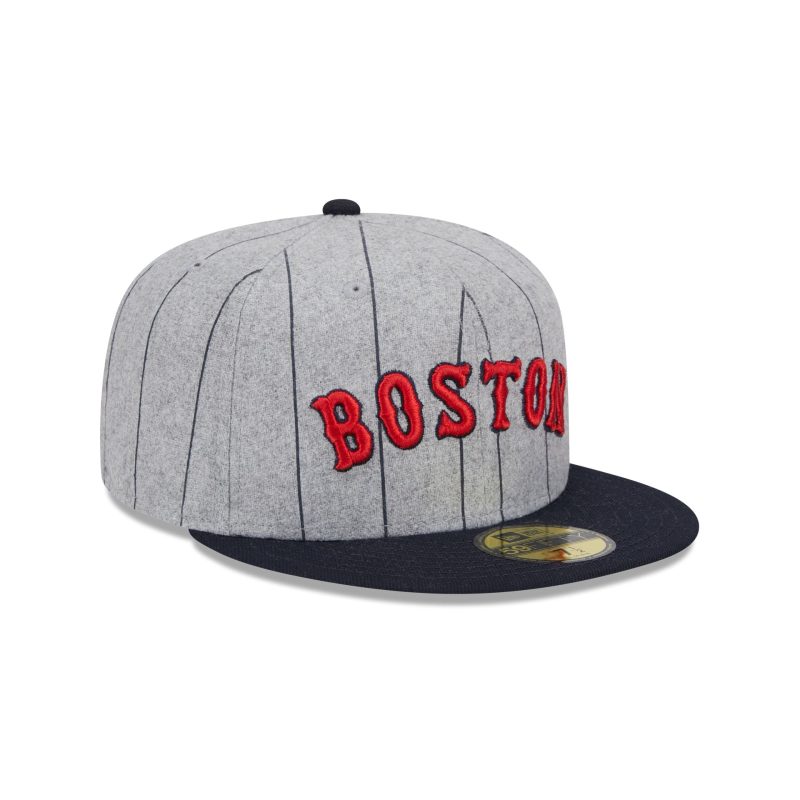 60498020 59FIFTY HEATHERPINSTRIPE BOSRED HGR 3QR