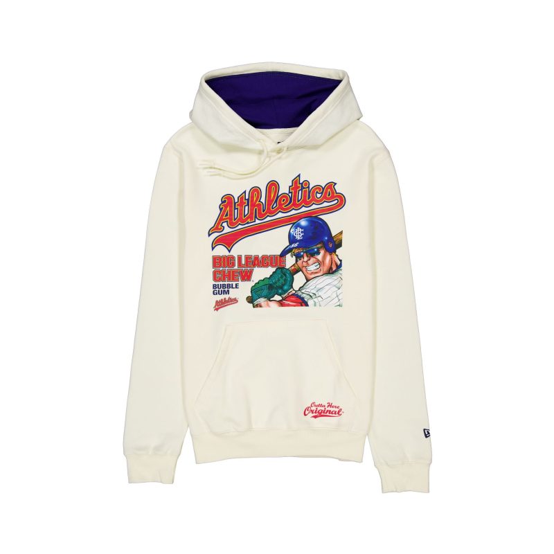 60505881 HOODIE MLBXBIGLEAGUECHEW24 OAKATH WHT F