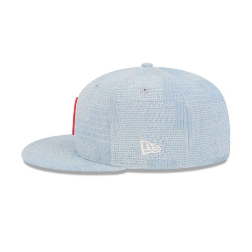 60573355 9FIFTY DENIMPATCHWORK BOSRED XBL LSIDE