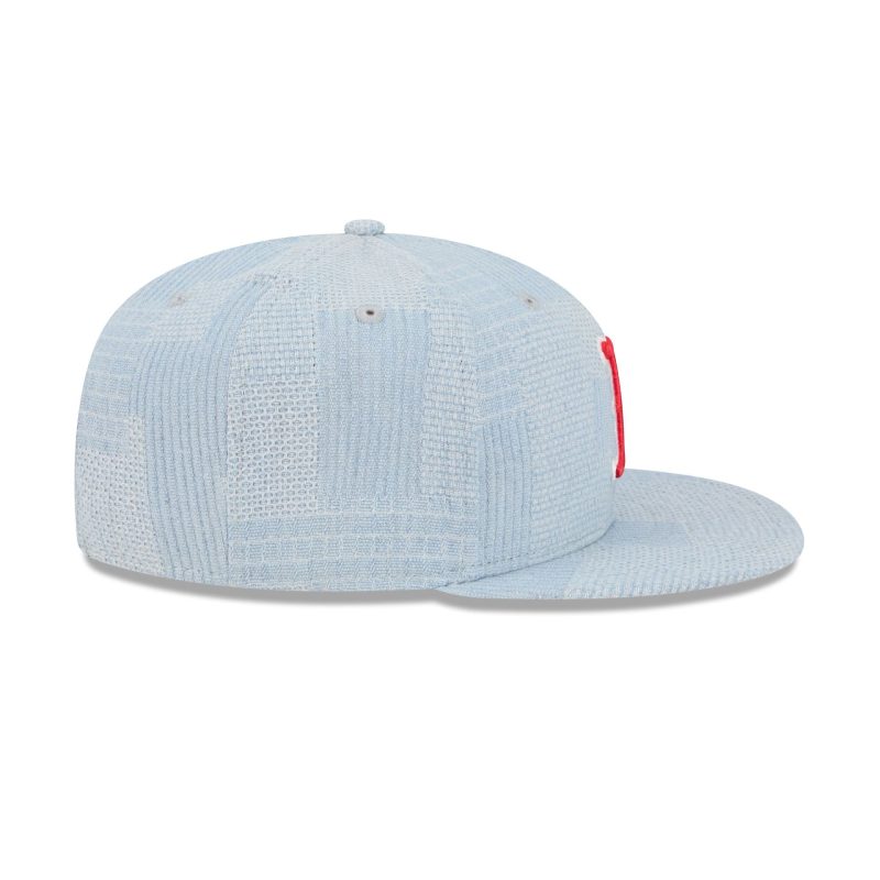 60573355 9FIFTY DENIMPATCHWORK BOSRED XBL RSIDE