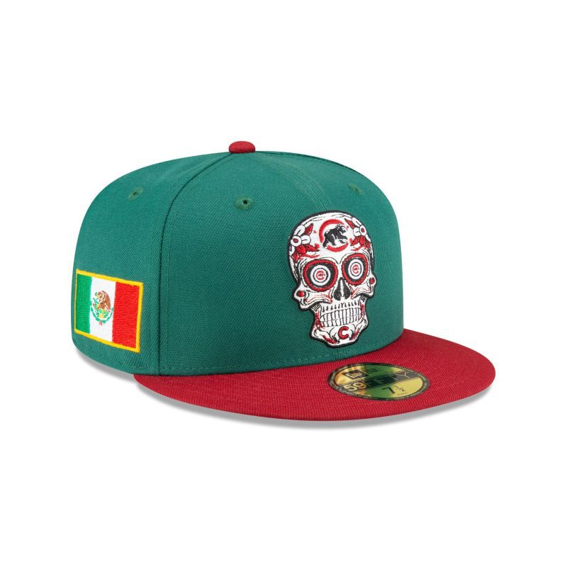 70854540 59FIFTY SUGARSKULL CHICUB GRN 3QR