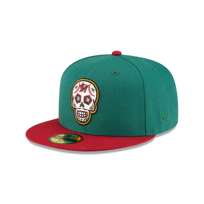 70854720 59FIFTY SUGARSKULL MIAMAR GRN 3QL