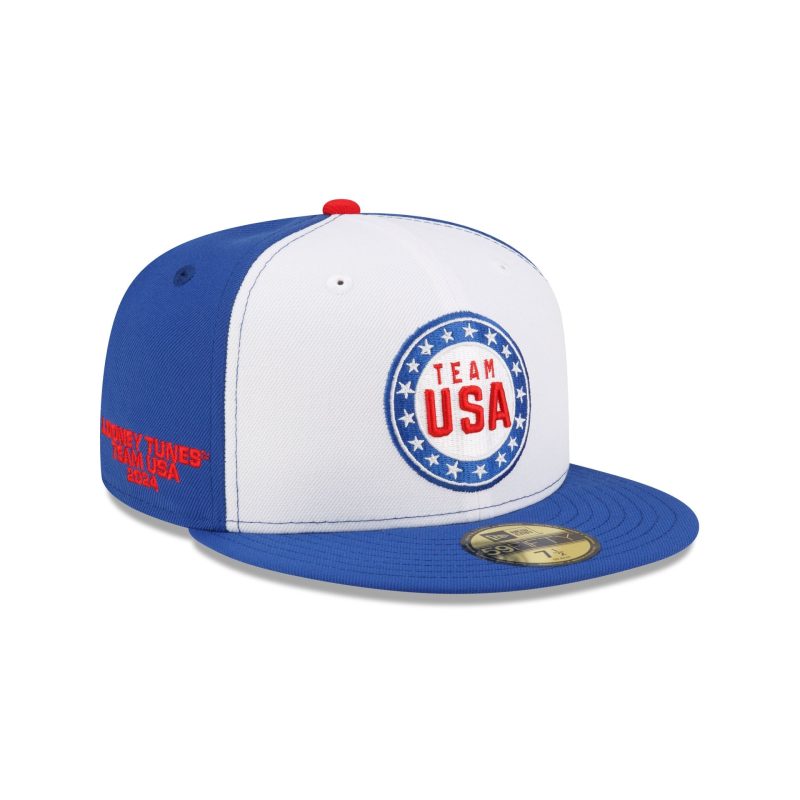 70859046 59FIFTY LOONEYTUNESXOLYMPICS TEAMUSA WHITE 3QR