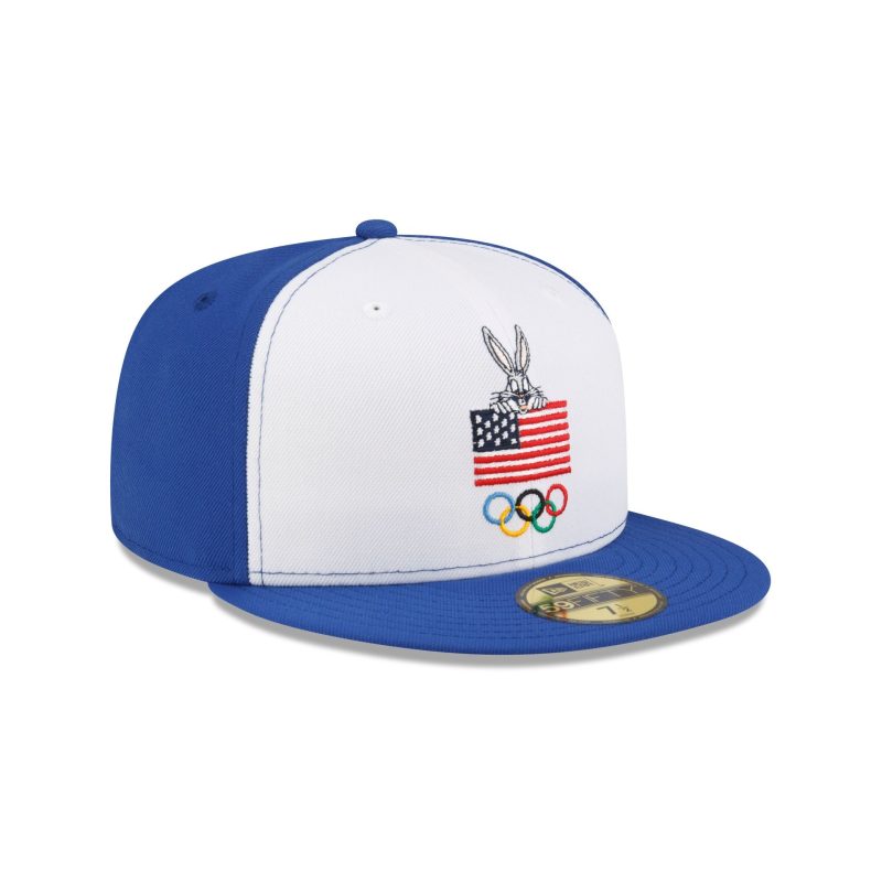 70859378 59FIFTY LOONEYTUNESXOLYMPICS BUGS 20BUNNY WHITE 3QR