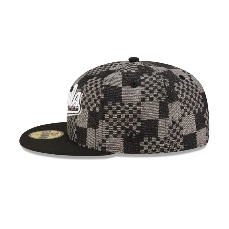 70863541 59FIFTY MLBPATTERNDENIM KANROYCO BLACK LSIDE