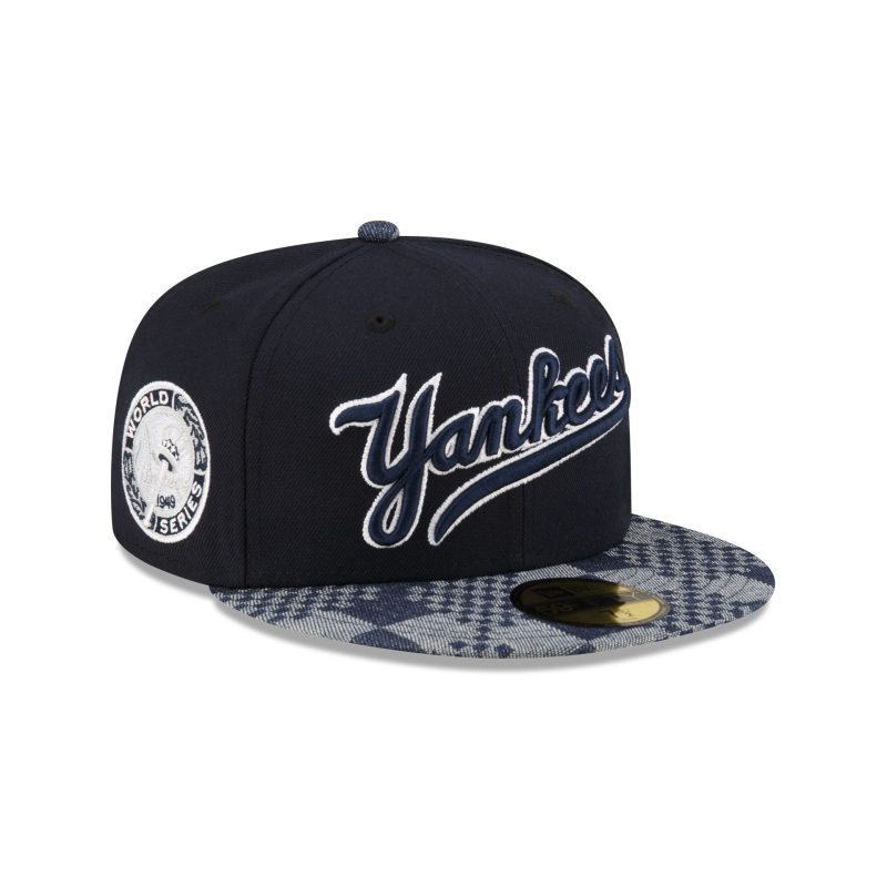 70863985 59FIFTY MLBPATTERNDENIM NEYYANCO BLUE 3QR