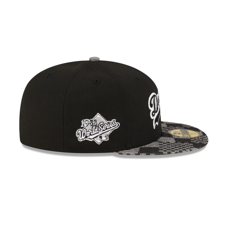 70864013 59FIFTY MLBPATTERNDENIM LOSDODCO BLACK RSIDE